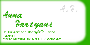 anna hartyani business card